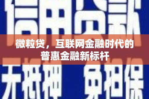 阿图什微粒贷，互联网金融时代的普惠金融新标杆
