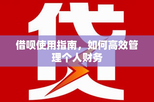 阿图什借呗使用指南，如何高效管理个人财务