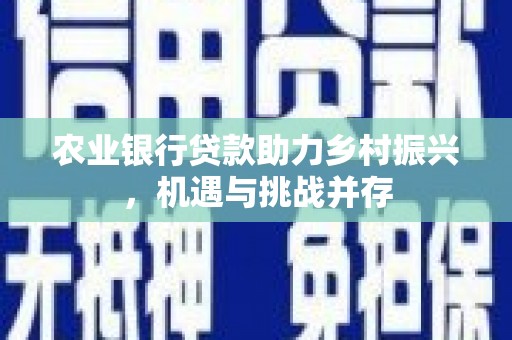 阿图什农业银行贷款助力乡村振兴，机遇与挑战并存