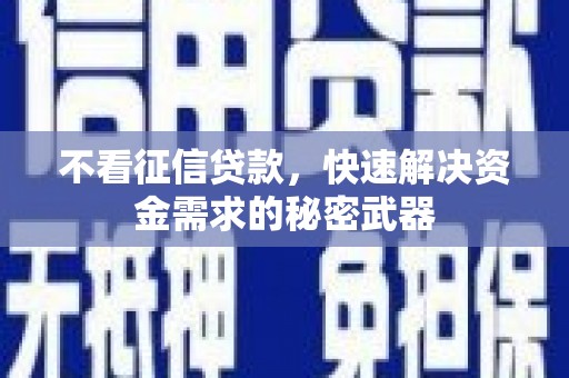 阿图什不看征信贷款，快速解决资金需求的秘密武器