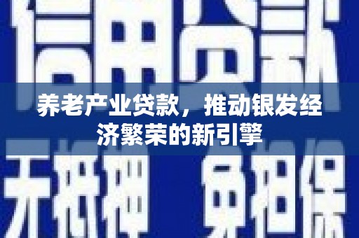 阿图什养老产业贷款，推动银发经济繁荣的新引擎