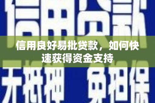 阿图什信用良好易批贷款，如何快速获得资金支持